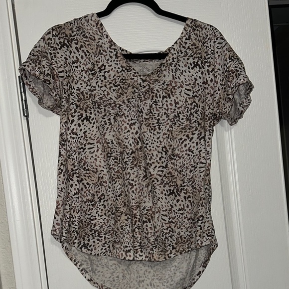 Maurices Tops - Maurice’s 24/7 Black and brown and white  Asymmetrical Blouse size Large